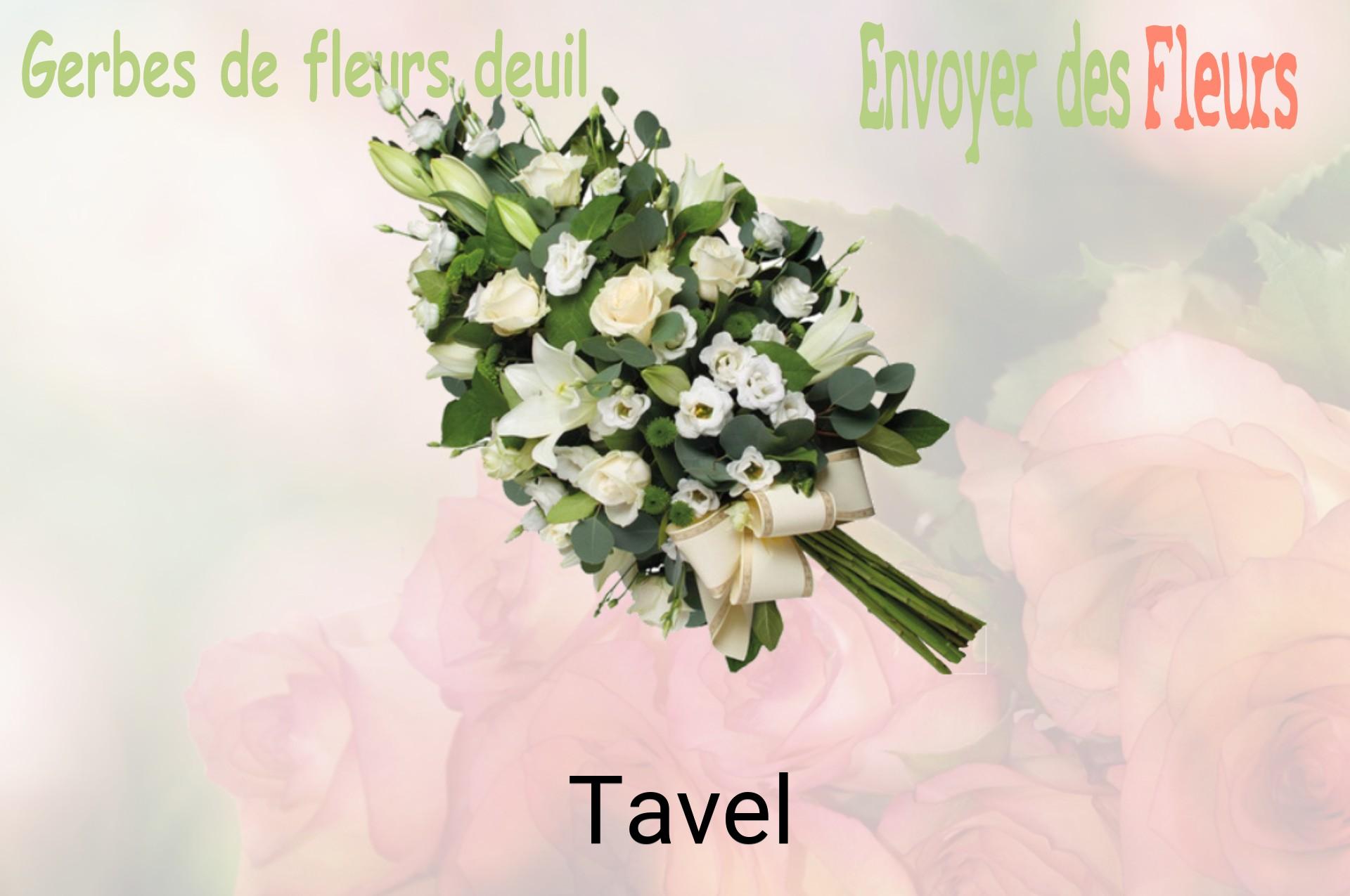 Gerbe de fleurs de deuil livrée à Tavel